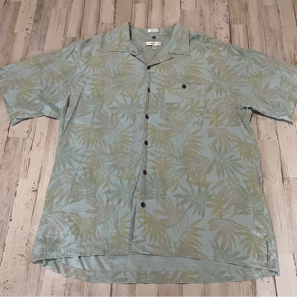 Geoffrey Beene Men’s 100% Silk Short Sleeve Button Up Washable Shirt Size XL - Picture 2 of 9